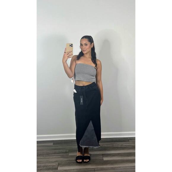 Simon Miller Tube Top in Black/White Checkered Large Strapless Side Zip Party - Picture 1 of 7